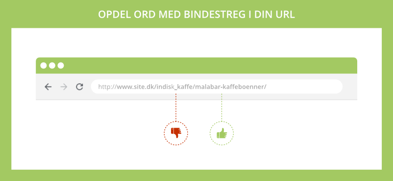 Bindestreg i URL