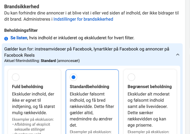 Brandsikkerhed i Meta annoncekonto