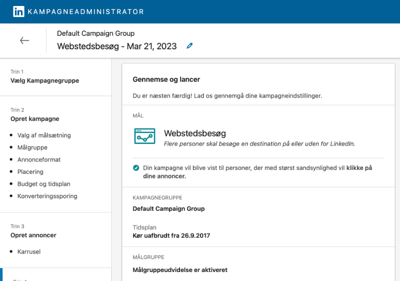 Gennemse og lancer på LinkedIn