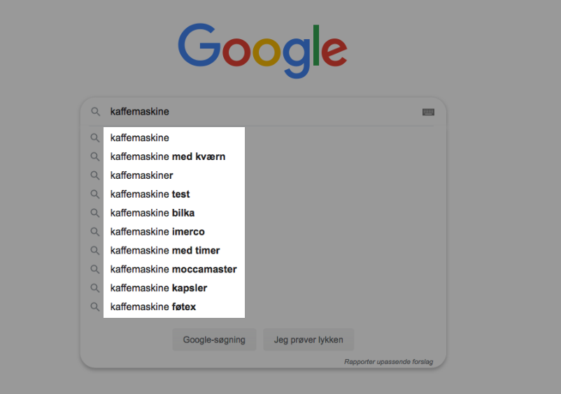 Find søgeord med Google Autocomplete - Google Autoudfyldelse