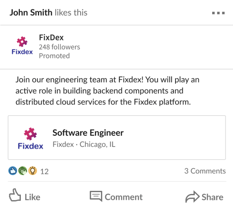 Jobannonce på LinkedIn