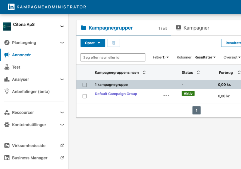 Kampagneadministrator på LinkedIn