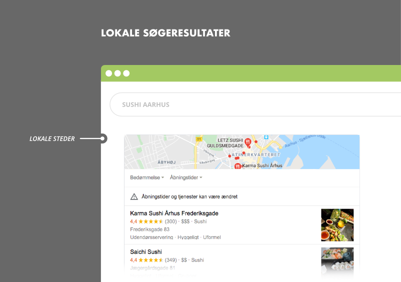 Lokale søgeresultater i Google