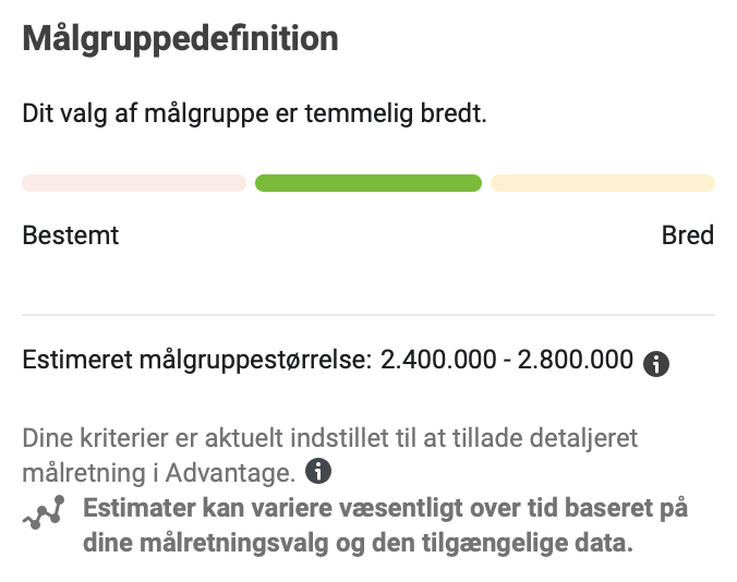 Målgruppedefinition i Meta annoncekonto