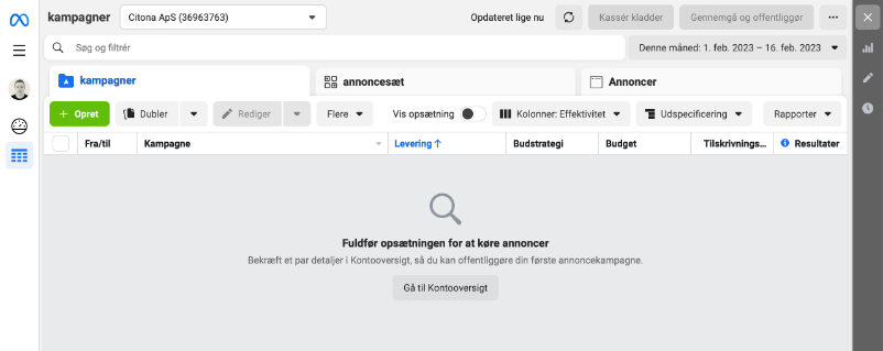 Meta annoncekonto