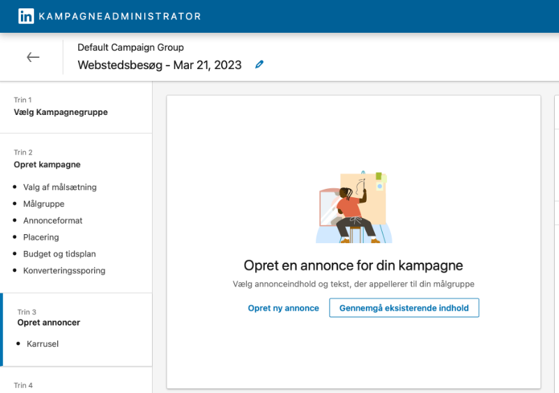 Opret annonce på LinkedIn