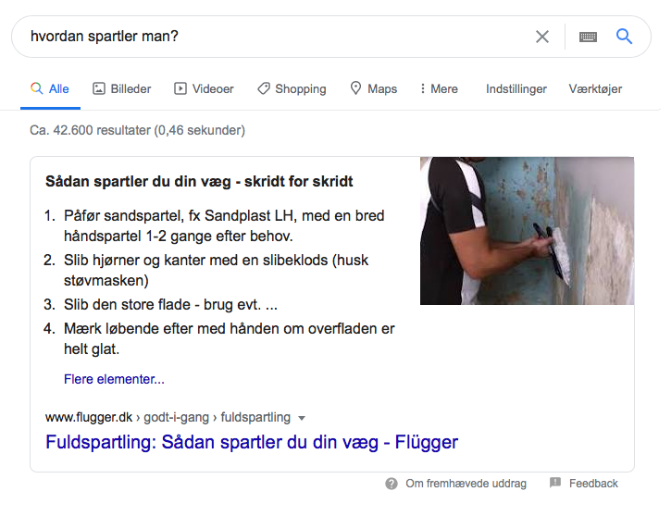 Ordnet liste snippet