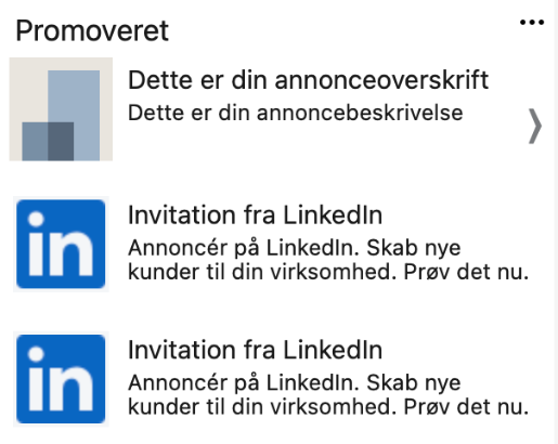 Tekstannonce på LinkedIn