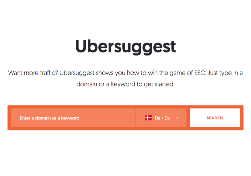 Find søgeord med Ubersuggest