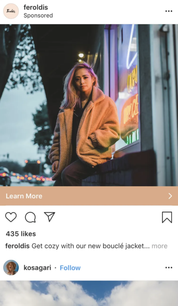 Udforskning annonce på Instagram