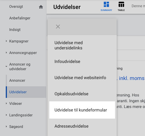 Udvidelse til kundeformular