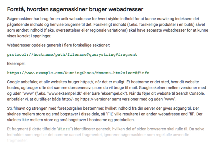 URL i Google SEO startguide