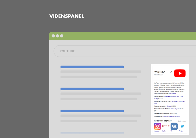 Videnspanel - Knowledge box i Google