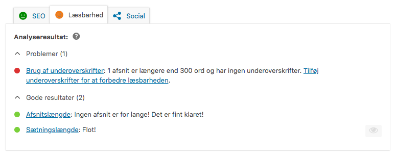 Indholdsoptimering med Yoast læsbarhed